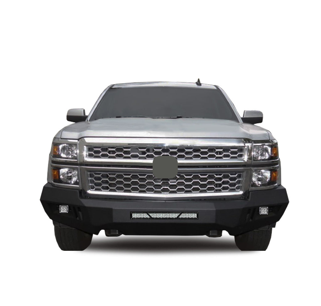 Black Horse Off Road AFB-SI14-KIT Armour Heavy Duty Front Bumper Kit for Select Chevrolet Silverado