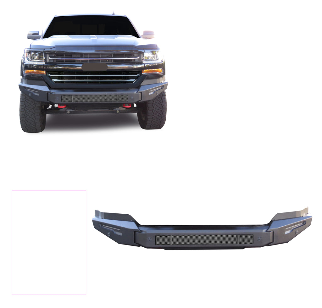 Black Horse Off Road AFB-SI17-BU Armour II Heavy Duty Modular Front Bumper-Bumper Only for Select Chevrolet Silverado 1500, Chevrolet Silverado LD