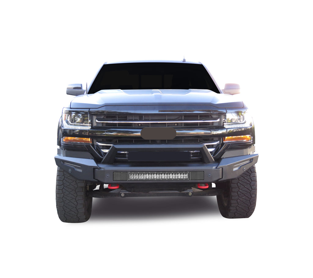 Black Horse Off Road AFB-SI17-K1 Armour II Heavy Duty Modular Front Bumper Kit for Select Chevrolet Silverado 1500, Chevrolet Silverado LD