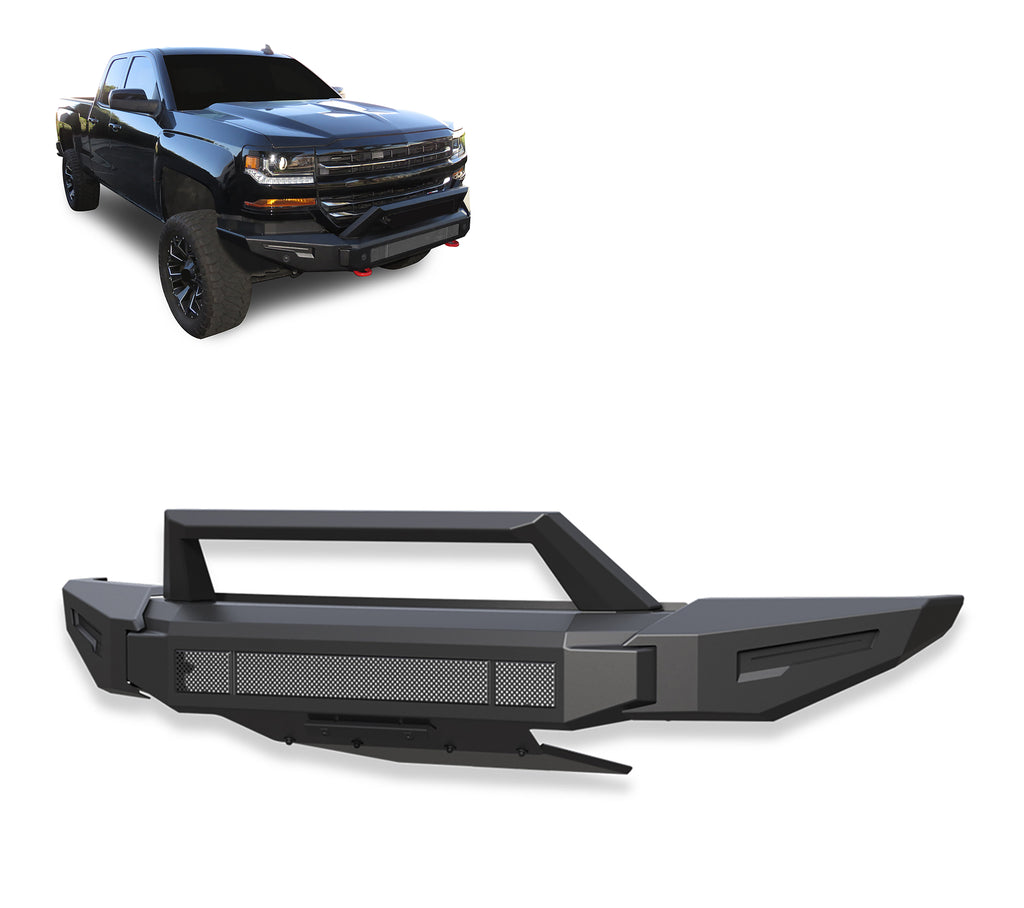 Black Horse Off Road AFB-SI17 Armour II Heavy Duty Modular Front Bumper for Select Chevrolet Silverado 1500, Chevrolet Silverado LD