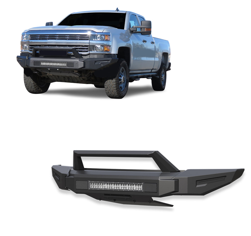 Black Horse Off Road AFB-SI35-K1 Armour II Heavy Duty Modular Front Bumper Kit for Select Chevrolet Silverado HD, Chevrolet Silverado HD