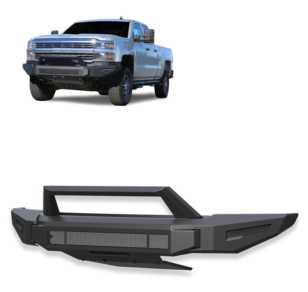 Black Horse Off Road AFB-SI35 Armour II Heavy Duty Modular Front Bumper for Select Chevrolet Silverado HD, Chevrolet Silverado HD