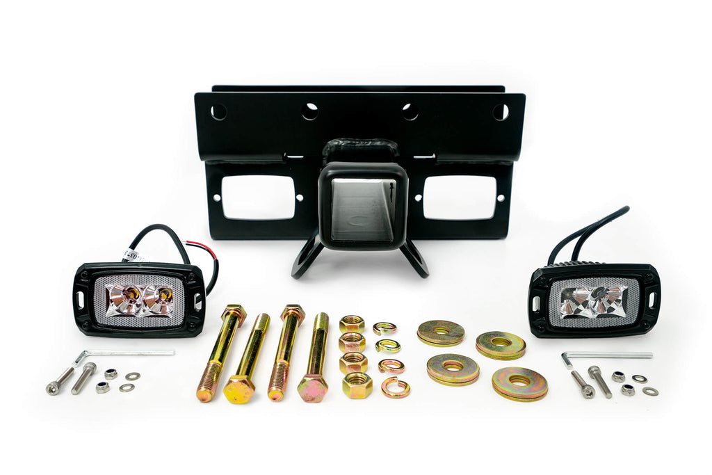 DV8 Offroad AHJP-01 AHJP-02 07-22 JEEP WRANGLER JK/JL BOLT ON HITCH WITH CUBE LIGHTS for Select Jeep Wrangler, Jeep Wrangler JK