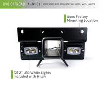 Load image into Gallery viewer, DV8 Offroad AHJP-01 AHJP-02 07-22 JEEP WRANGLER JK/JL BOLT ON HITCH WITH CUBE LIGHTS for Select Jeep Wrangler, Jeep Wrangler JK