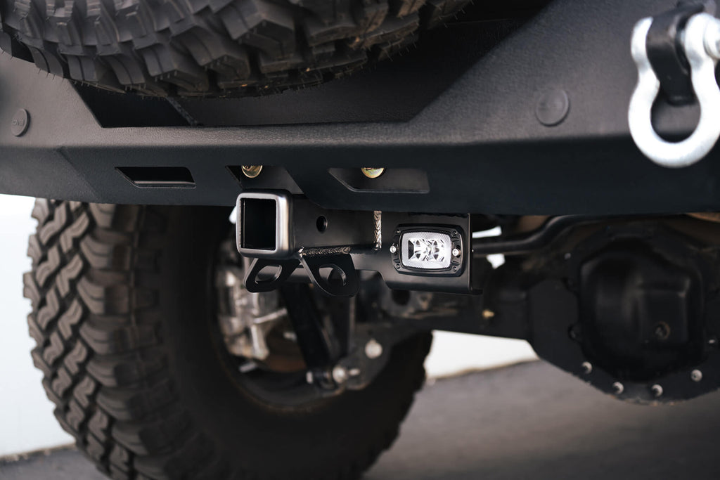 DV8 Offroad AHJP-01 AHJP-02 07-22 JEEP WRANGLER JK/JL BOLT ON HITCH WITH CUBE LIGHTS for Select Jeep Wrangler, Jeep Wrangler JK