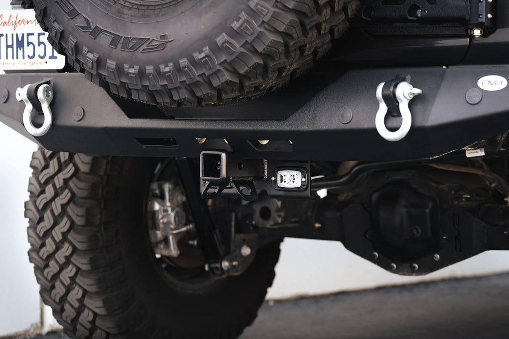DV8 Offroad AHJP-01 AHJP-02 07-22 JEEP WRANGLER JK/JL BOLT ON HITCH WITH CUBE LIGHTS for Select Jeep Wrangler, Jeep Wrangler JK