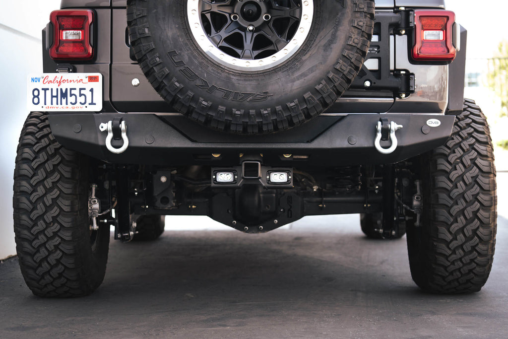 DV8 Offroad AHJP-01 AHJP-02 07-22 JEEP WRANGLER JK/JL BOLT ON HITCH WITH CUBE LIGHTS for Select Jeep Wrangler, Jeep Wrangler JK