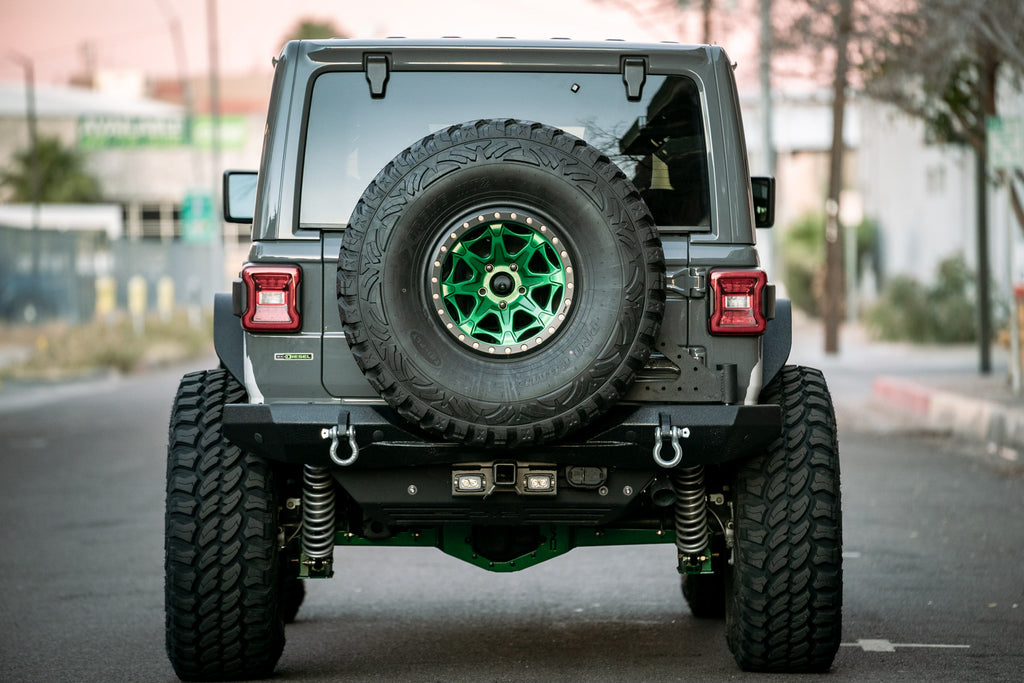DV8 Offroad AHJP-01 AHJP-02 07-22 JEEP WRANGLER JK/JL BOLT ON HITCH WITH CUBE LIGHTS for Select Jeep Wrangler, Jeep Wrangler JK