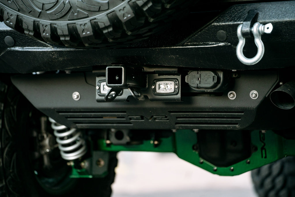 DV8 Offroad AHJP-01 AHJP-02 07-22 JEEP WRANGLER JK/JL BOLT ON HITCH WITH CUBE LIGHTS for Select Jeep Wrangler, Jeep Wrangler JK