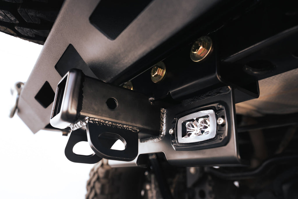 DV8 Offroad AHJP-01 AHJP-02 07-22 JEEP WRANGLER JK/JL BOLT ON HITCH WITH CUBE LIGHTS for Select Jeep Wrangler, Jeep Wrangler JK