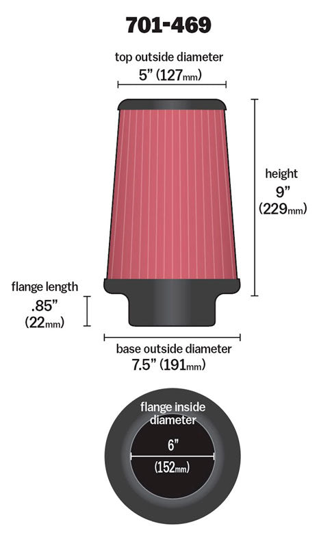 Universal-Air-Filter---Cone-6-X-7-14-X-5-X-9