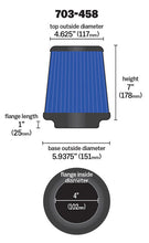Load image into Gallery viewer, Universal-Air-Filter---Cone-4-X-7-X-4-58-X-7-W-Short-Flange---Blue-Synthamax