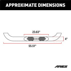 ARIES AL231008 Big Step 4in. Black Aluminum Round Side Bars; Select Jeep Wrangler JK - Truck Part Superstore