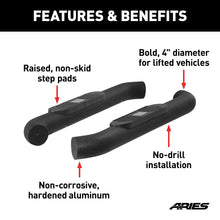 Load image into Gallery viewer, ARIES AL231008 Big Step 4in. Black Aluminum Round Side Bars; Select Jeep Wrangler JK - Truck Part Superstore
