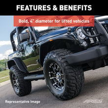 Load image into Gallery viewer, ARIES AL231008 Big Step 4in. Black Aluminum Round Side Bars; Select Jeep Wrangler JK - Truck Part Superstore