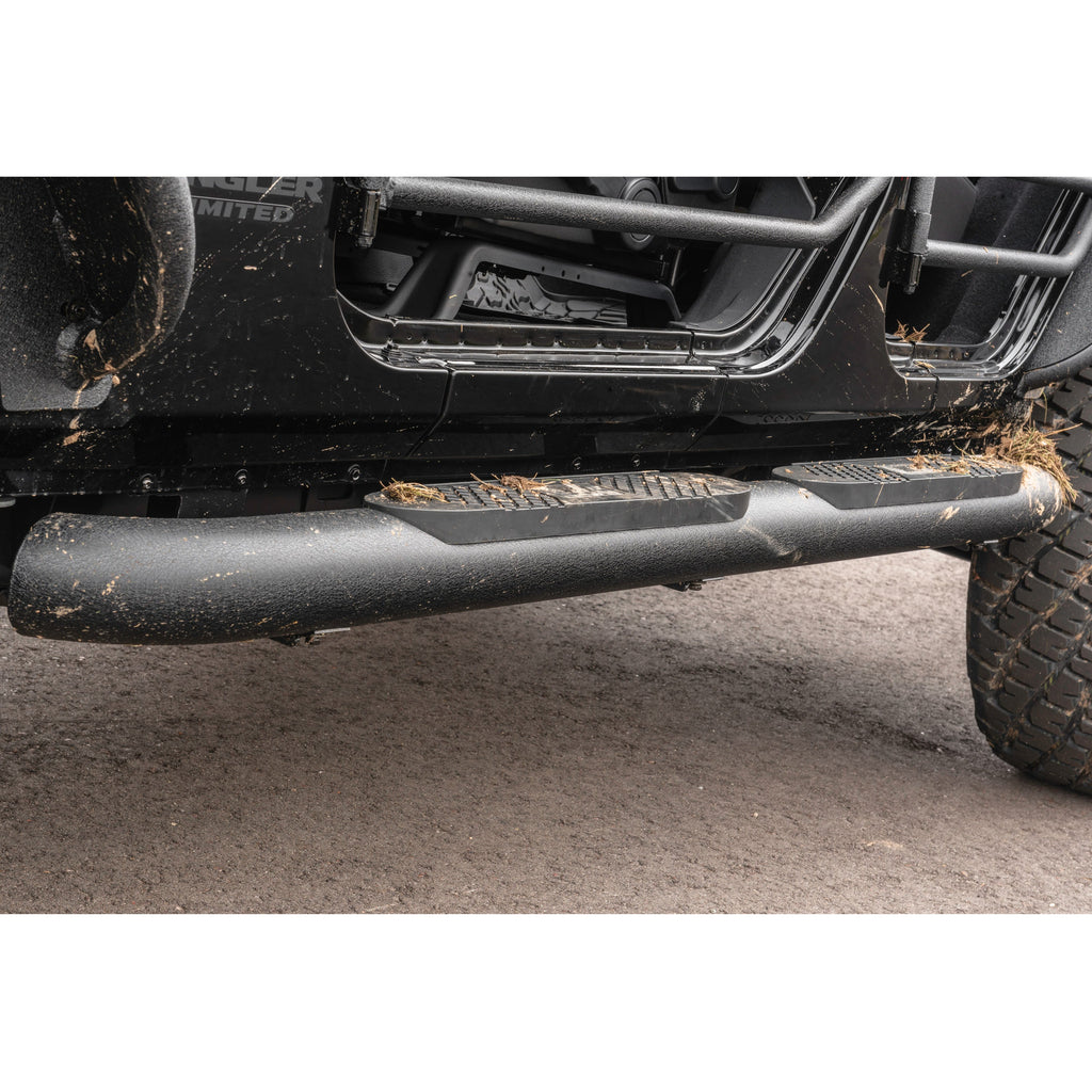 ARIES AL231009 Big Step 4in. Black Aluminum Round Side Bars; Select Jeep Wrangler JL - Truck Part Superstore