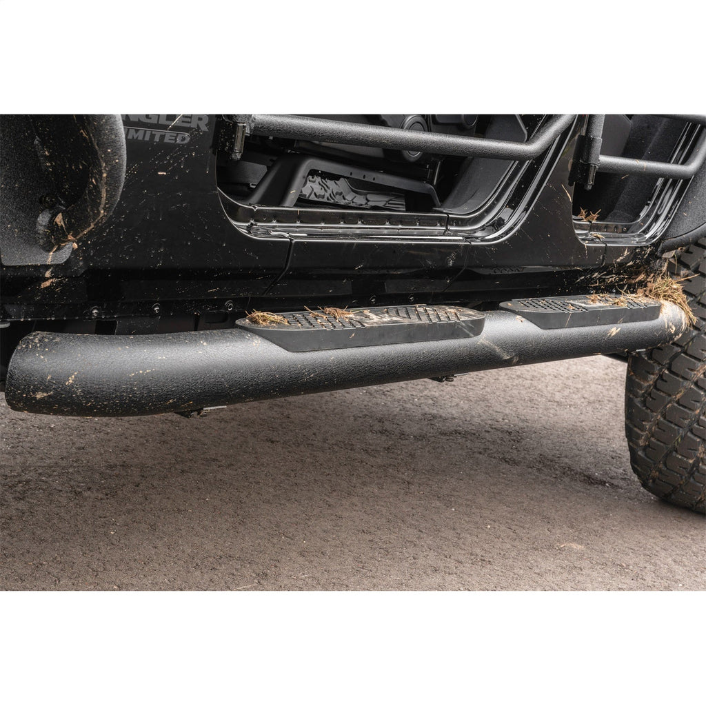 ARIES AL231009 Big Step 4in. Black Aluminum Round Side Bars; Select Jeep Wrangler JL - Truck Part Superstore