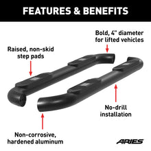 Load image into Gallery viewer, ARIES AL234045 Big Step 4in. Black Aluminum Round Side Bars; Select Silverado; Sierra - Truck Part Superstore