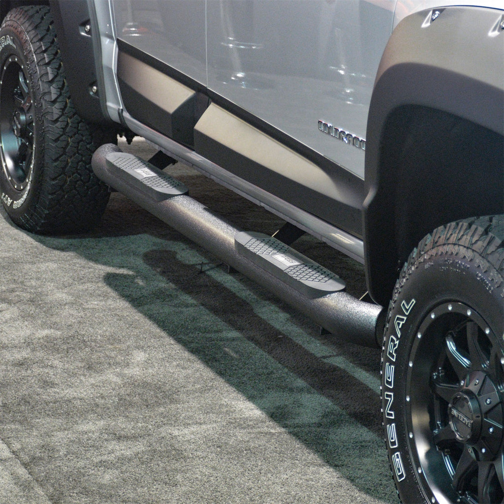 ARIES AL234051 Big Step 4in. Black Aluminum Round Side Bars; Select Colorado; Canyon - Truck Part Superstore