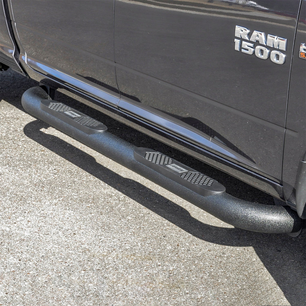 ARIES AL235041 Big Step 4in. Black Aluminum Round Side Bars; Select Dodge; Ram 1500; 2500; 3500 - Truck Part Superstore