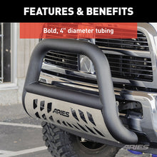 Load image into Gallery viewer, ARIES AL45-4002 Big Horn 4in. Black Aluminum Bull Bar; Select Chevrolet; GMC - Truck Part Superstore