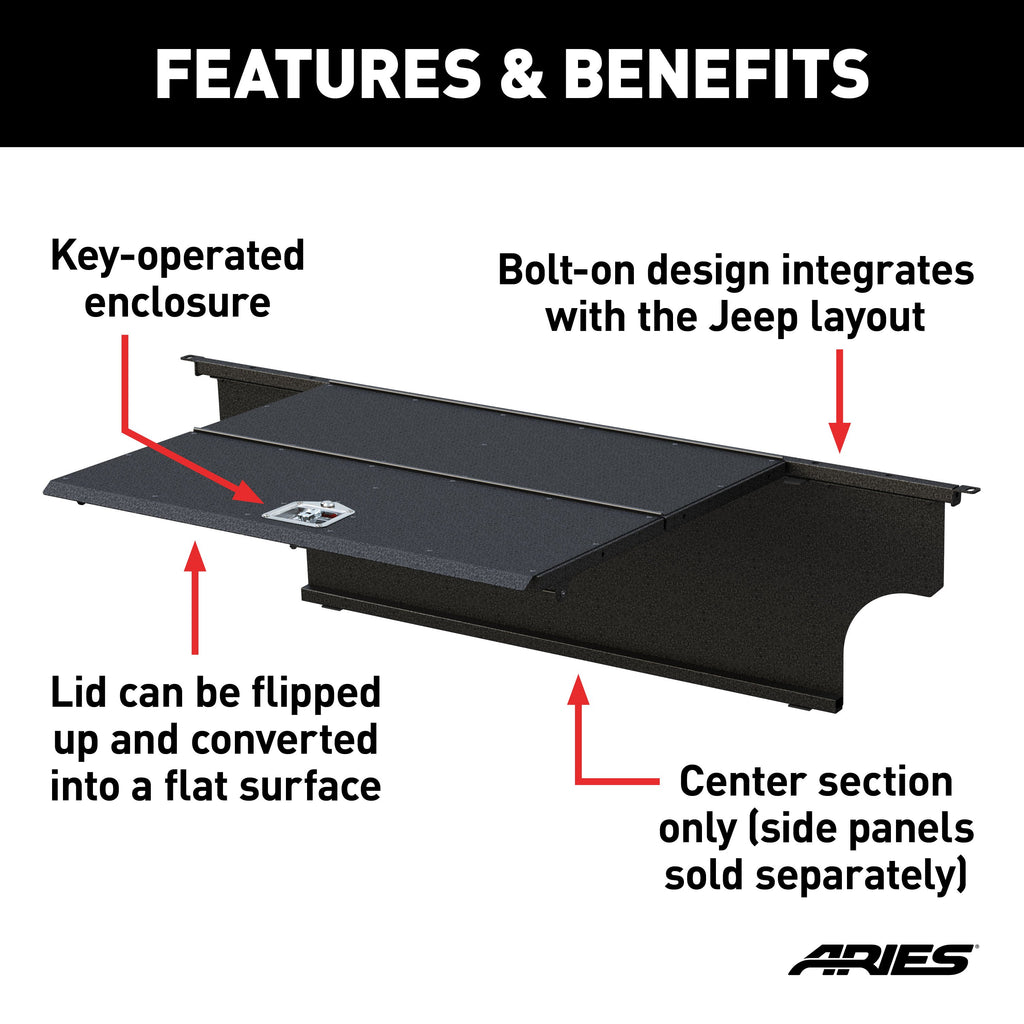 ARIES ALC25000-00 Jeep JK Unlimited Security Cargo Lid Center Section for Select Jeep Wrangler