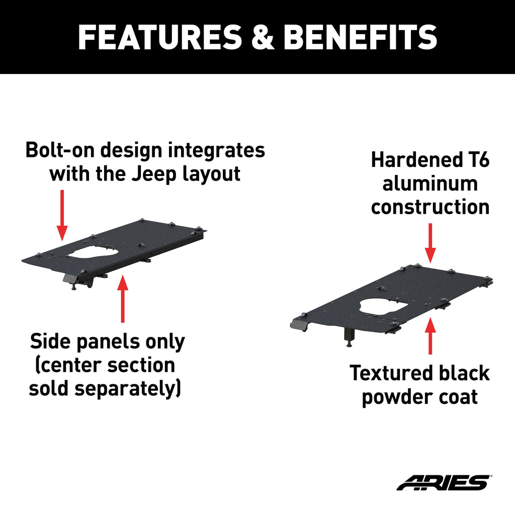 ARIES ALC25000-01 Jeep JK Unlimited Security Cargo Lid Side Panels for Select Jeep Wrangler