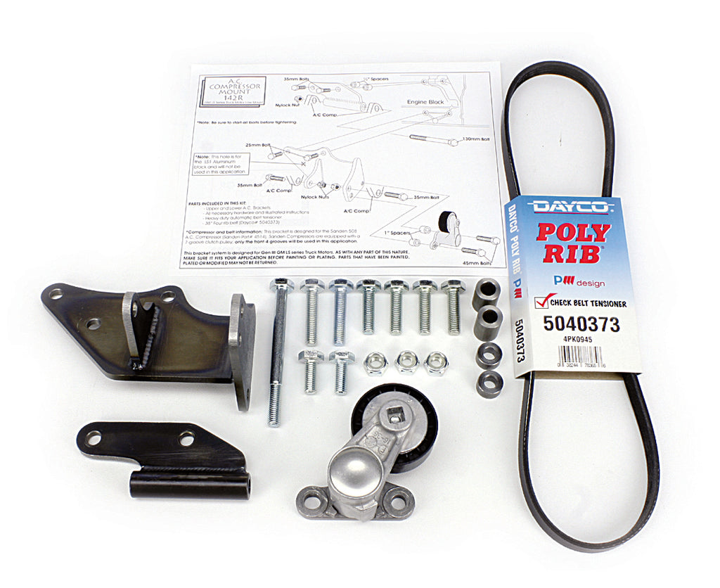 ALAN GROVE COMPONENTS 142R LS Engine Low A/C Compressor Bracket