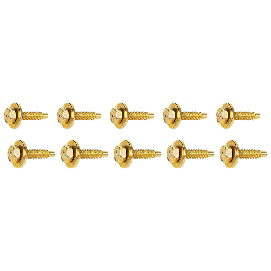 ALLSTAR PERFORMANCE 16554 Body Bolt 1-1/8in 10pk Gold