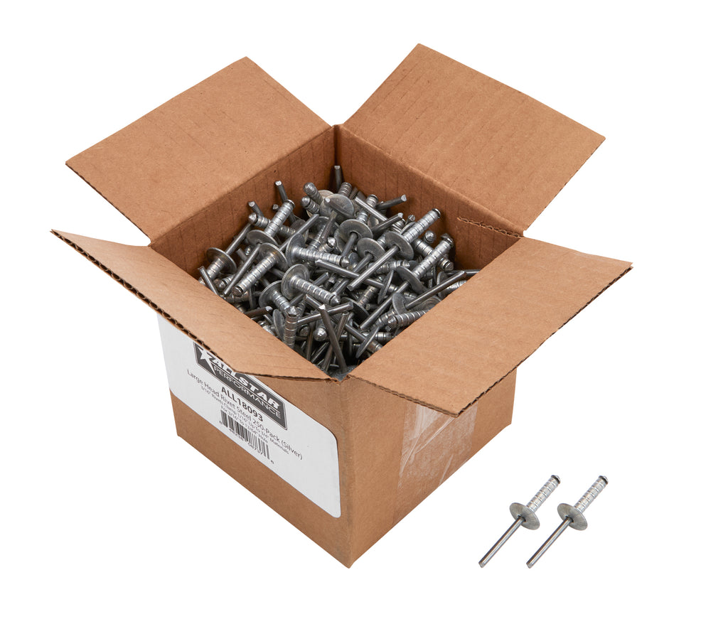 ALLSTAR PERFORMANCE 18093 Lg Hd Rivet Silver 250pk Multi Grip