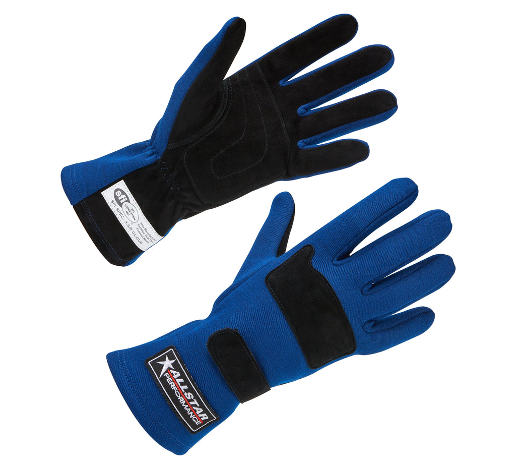 ALLSTAR PERFORMANCE 915022 Driving Gloves SFI 3.3/5 D/L Blue Medium