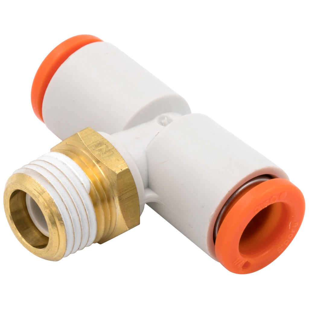Dedenbear ALMT AIR LINE TEE, 1/4" OD QUICK DISCONNECT TO 1/8" NPT