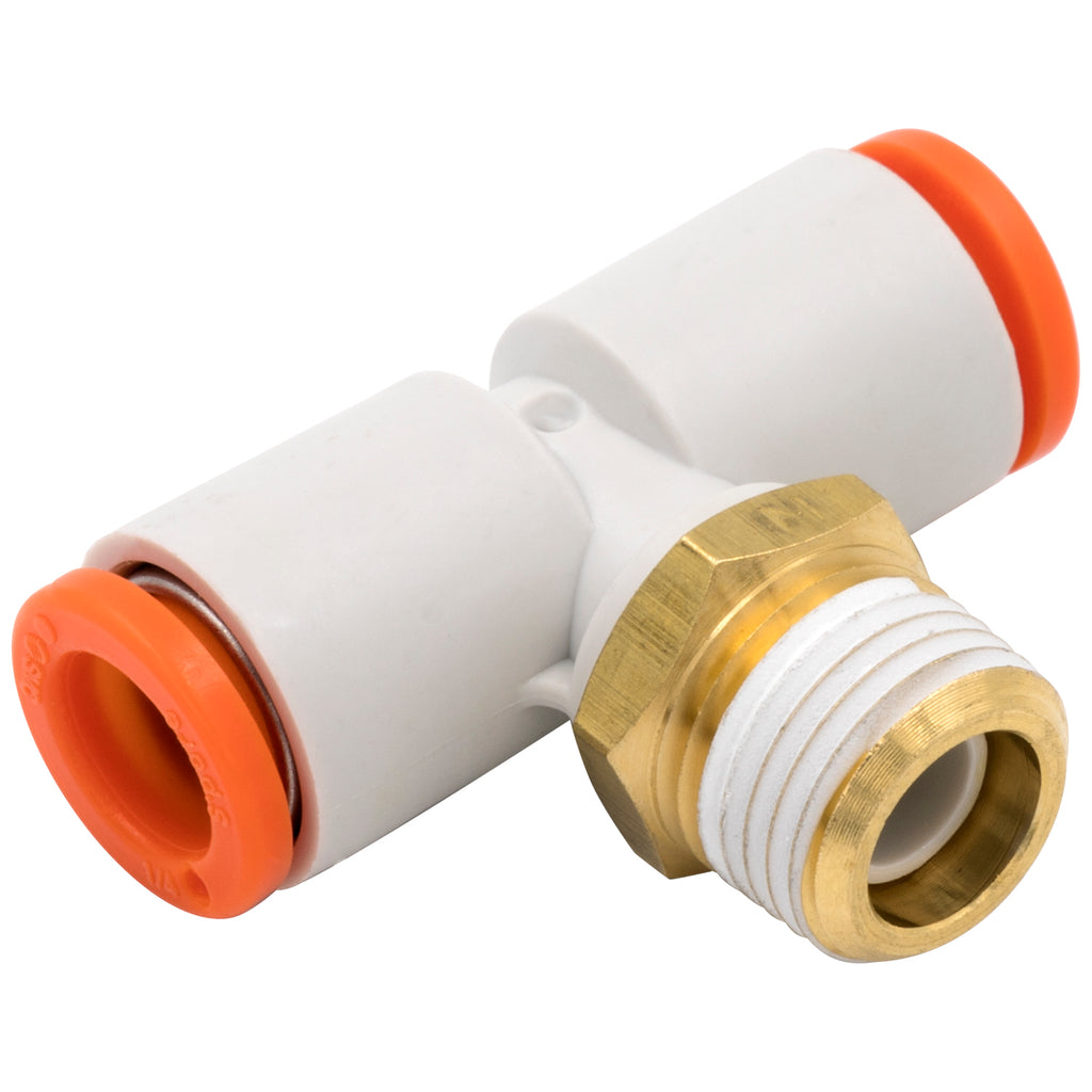 Dedenbear ALMT AIR LINE TEE, 1/4" OD QUICK DISCONNECT TO 1/8" NPT