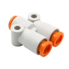 Load image into Gallery viewer, Dedenbear ALY AIR LINE Y-FITTING, 3 WAY 1/4" OD QUICK DISCONNECT