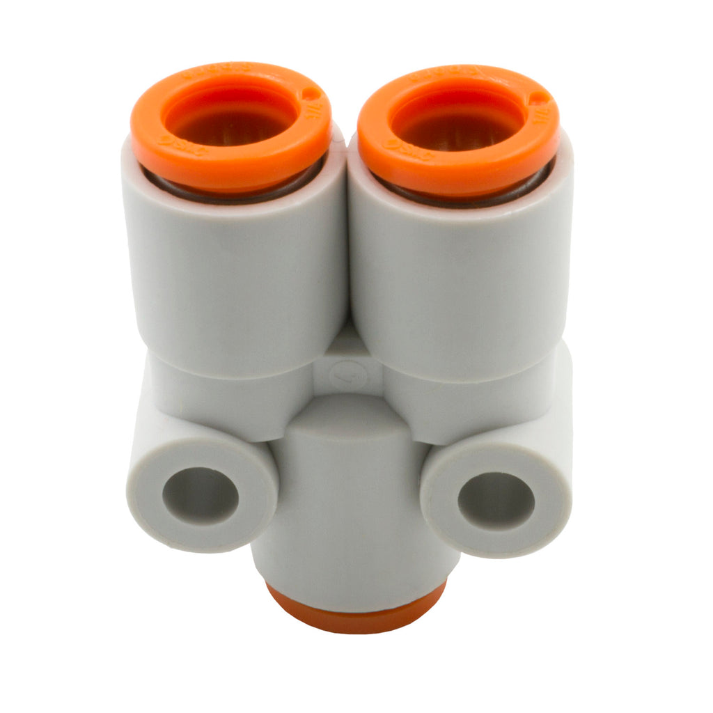 Dedenbear ALY AIR LINE Y-FITTING, 3 WAY 1/4" OD QUICK DISCONNECT
