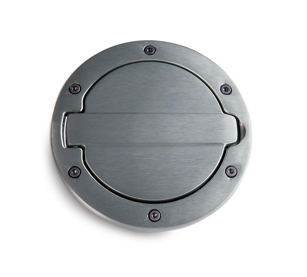 AMP Research 73000-00A Alloy Fuel Door, Brushed Aluminum - 07-18 Jeep Wrangler JK, 2 dr/4 dr for Select Jeep Wrangler, Jeep Wrangler JK