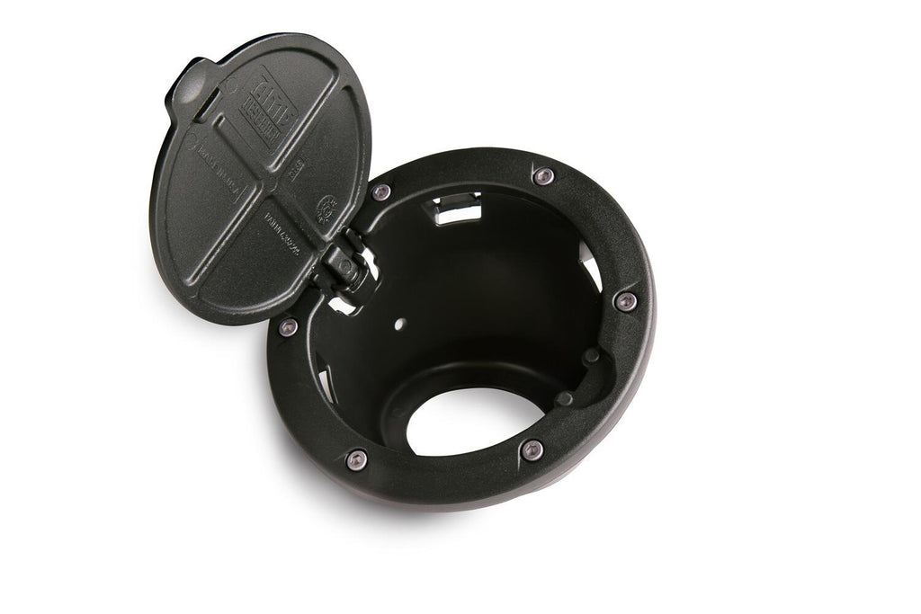 AMP Research 73000-01A Alloy Fuel Door, Black Aluminum - 07-18 Jeep Wrangler JK, 2 dr/4 dr for Select Jeep Wrangler, Jeep Wrangler JK