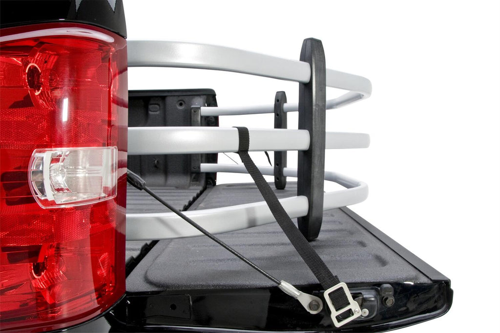 AMP Research 74805-00A BedXtender HD Sport - Silver for Select Chevrolet Silverado 1500, Chevrolet Silverado LD, Chevrolet Silverado HD, Chevrolet Silverado HD, GMC Sierra 1500, GMC Sierra Limited, GMC Sierra HD, GMC Sierra HD
