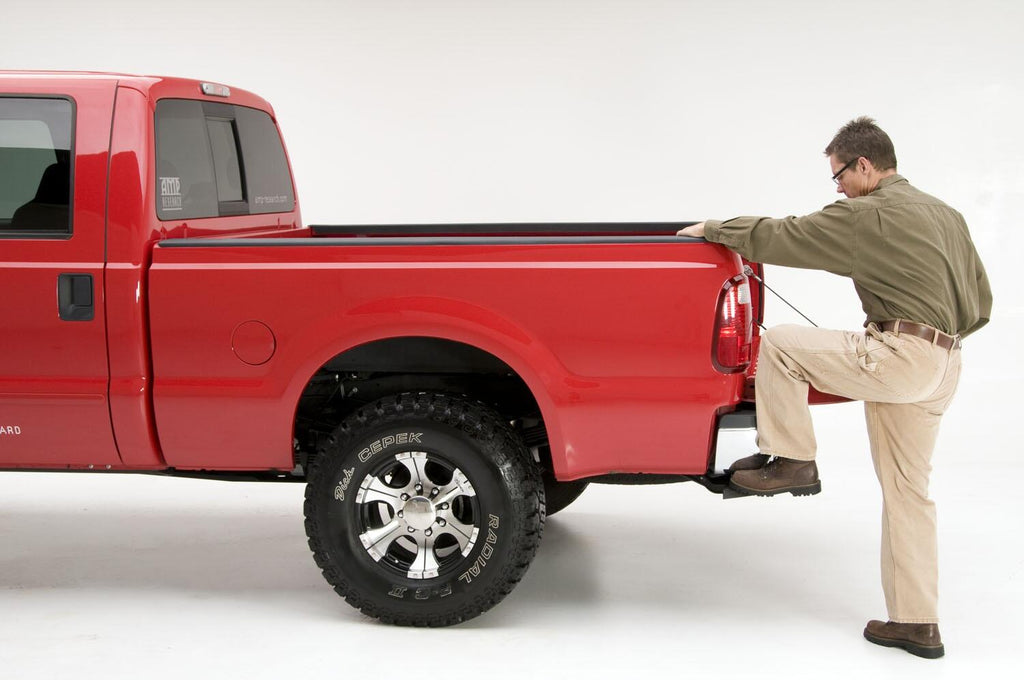 AMP Research 75303-01A Bedstep Flp Dwn Bmpr Stp 99-16 Ford F-250/F-350/F-450 for Select Ford F-250 Super Duty, Ford F-350 Super Duty, Ford F-450 Super Duty