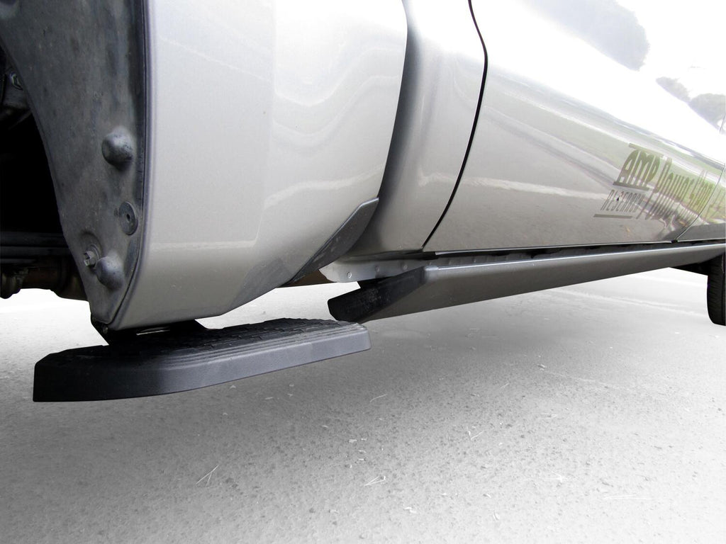 AMP Research 75405-01A Bedstep®2 Flp Dwn Side Bmpr Stp 07-21 Toyota Tundra, Crewmax for Select Toyota Tundra
