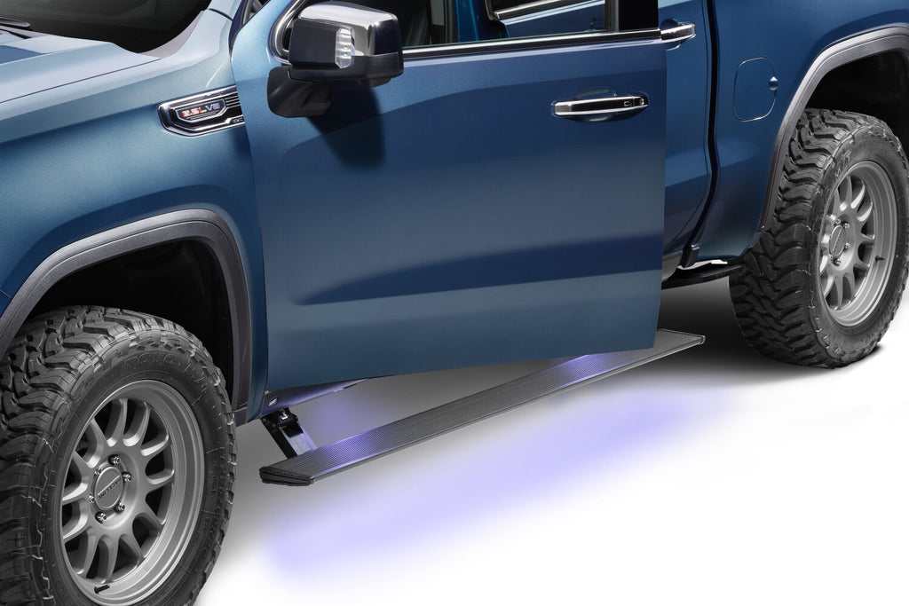 AMP Research 78255-01A PowerStep Xtreme Rng Brd - 22-25 Silv/Sra, Dble/Crw Cb for Select Chevrolet Silverado 1500, Chevrolet Silverado HD, Chevrolet Silverado HD, GMC Sierra 1500, GMC Sierra HD, GMC Sierra HD