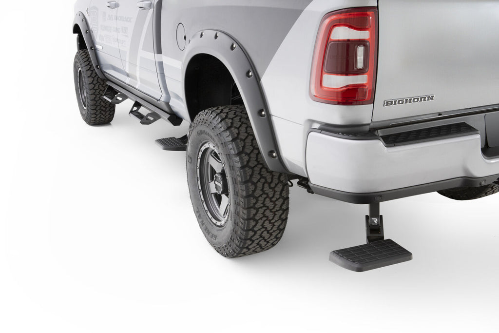 AMP Research 75306-01A Bedstep Flp Dwn Bmpr Stp 09-18 Ram 1500, 19-24 Ram Classic, 10-18 2500/3500 for Select Dodge Ram 1500, Dodge Ram 2500, Dodge Ram 3500, Ram 1500, Ram Classic, Ram 2500, Ram