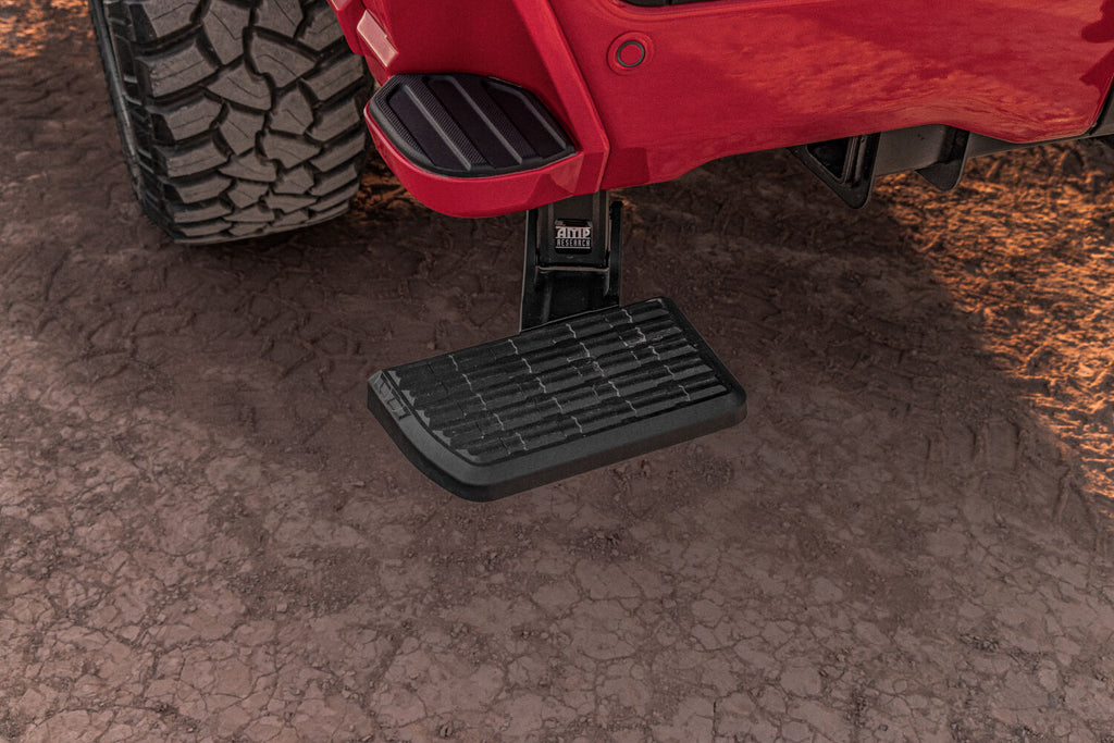 AMP Research 75330-01A AMP Research Bedstep Flip Down Bumper Step 23-25 Ford F-250/350 for Select Ford F-250 Super Duty, Ford F-350 Super Duty