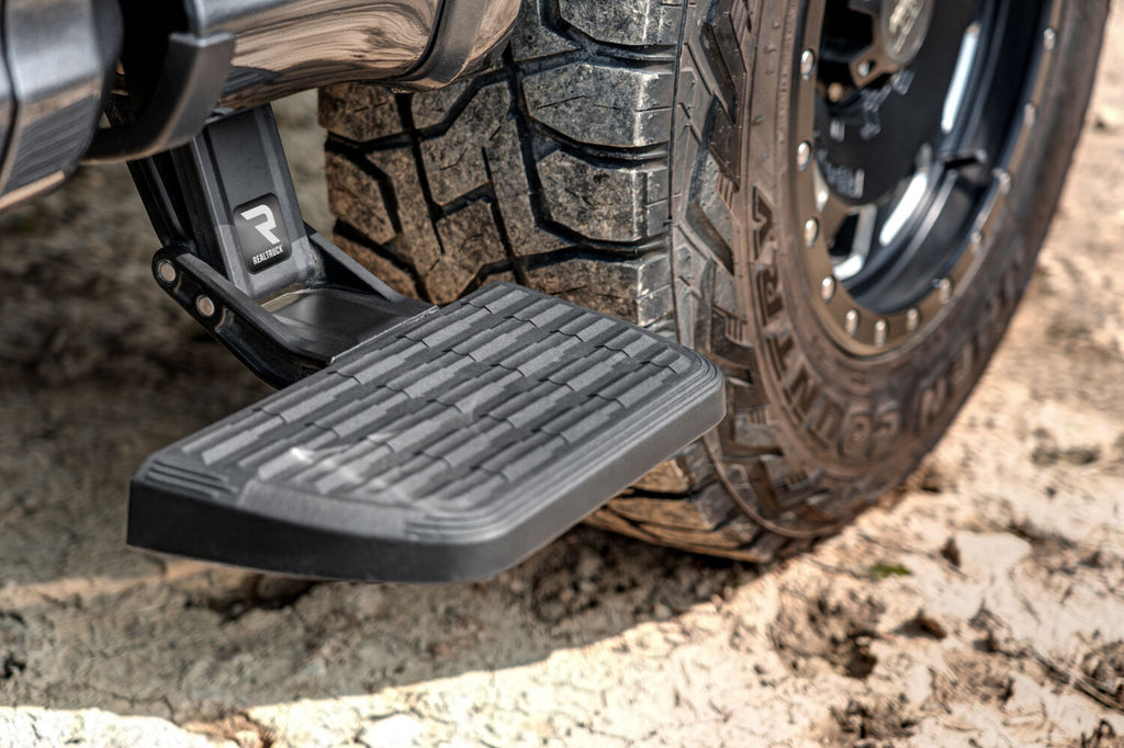 AMP Research 75412-01A Bedstep®2 Flp Dwn Side Bmpr Stp 15-24 Ford F-150 for Select Ford F-150, Ford F-150 Lightning
