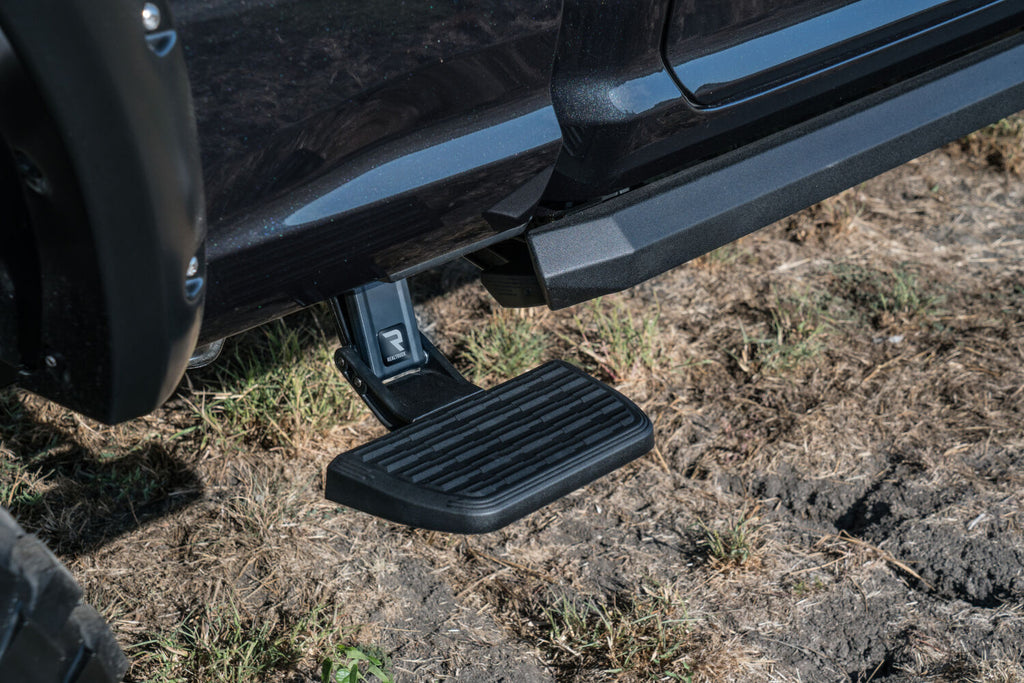 AMP Research 75419-01A Bedstep®2 Flip Down Side Bumper Step 2019-2024 Ram 3500, Dually, 8 ft Bed for Select Ram