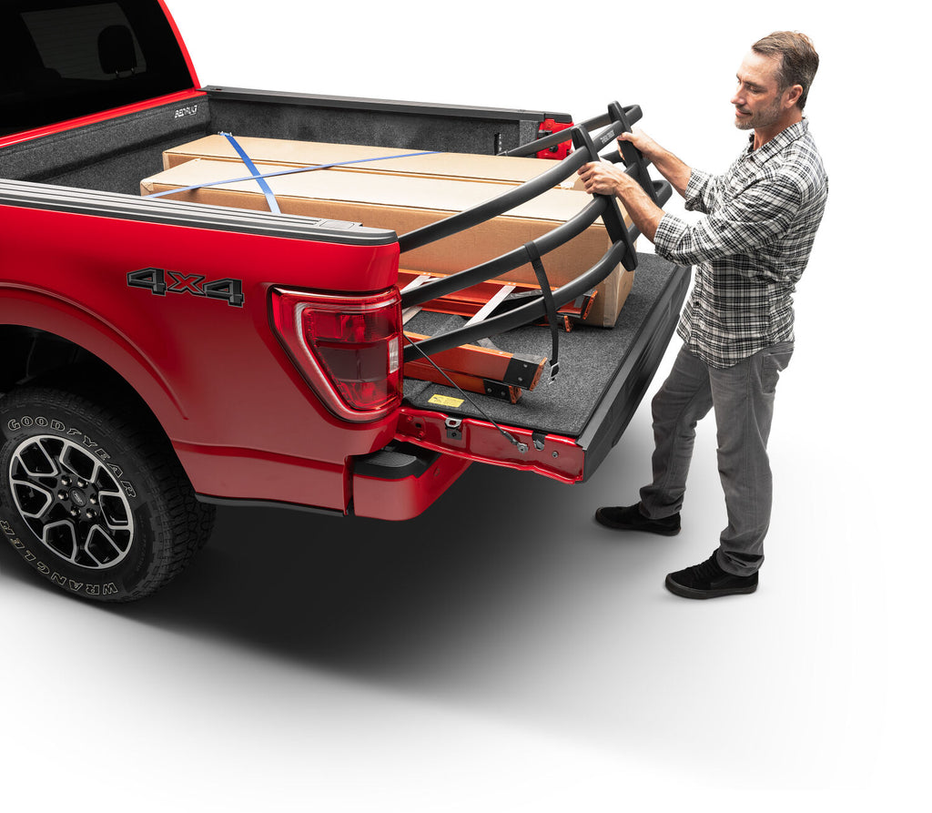 AMP Research 74813-01A BedXtender HD Max U-Shape Design - Black for Select Ford F-150, Ford F-150 Lightning, Lincoln Mark LT, Toyota Tundra