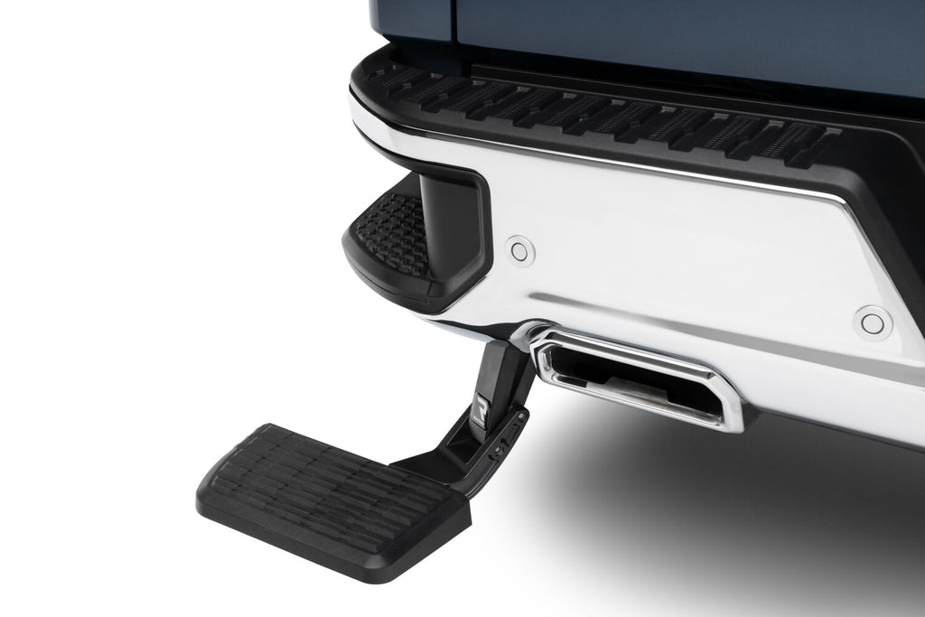 AMP Research 75323-01A AMP Bedstep Flip Down Bumper Step 19-26 Silverado/Sierra 1500, 22 LTD/Limited for Select Chevrolet Silverado 1500, Chevrolet Silverado LTD, GMC Sierra 1500, GMC Sierra Limited