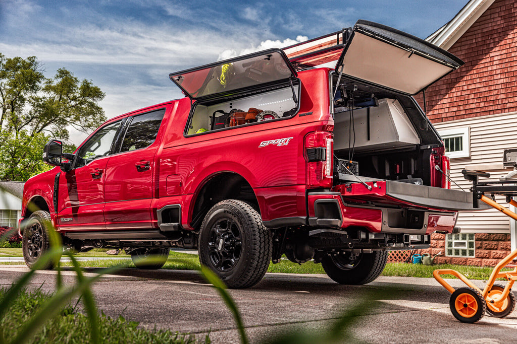 AMP Research 75330-01A AMP Research Bedstep Flip Down Bumper Step 23-25 Ford F-250/350 for Select Ford F-250 Super Duty, Ford F-350 Super Duty