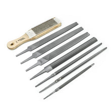 Load image into Gallery viewer, Crescent Tools 22025NNN 8 Piece 7&quot; &amp; 10&quot; Machinist&#39;s File Set with Cleaner Card