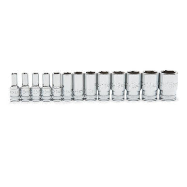 Gearwrench 80304S-06 13 Piece 1/4" Drive 6 Point Mid Length Metric Socket Set
